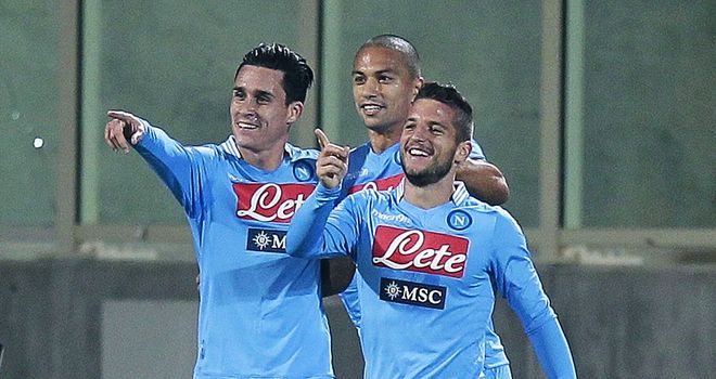 Napoli celebrate against Fiorentina