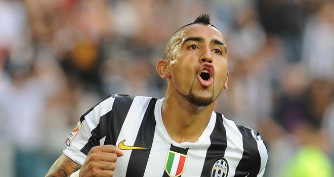 Arturo Vidal celebrates.