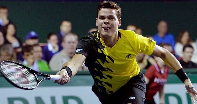 Milos Raonic on his way to defeat in Paris, which ended his chances of qualifying for the ATP Tour Finals in London next week