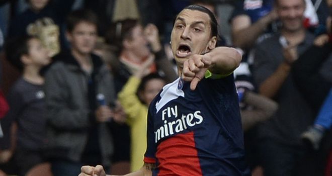 Zlatan Ibrahimovic: Celebrates one of his two goals