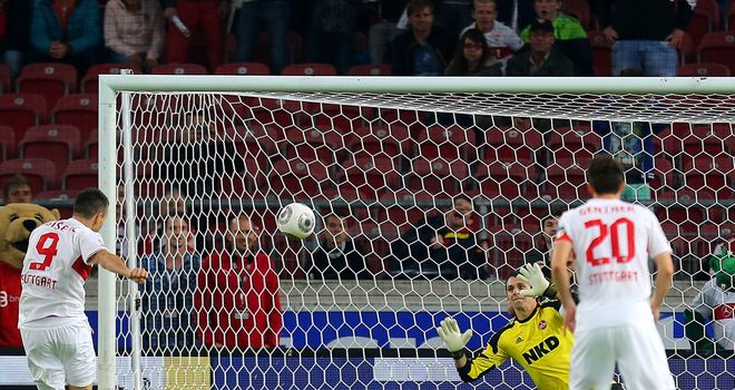 Vedad Ibisevic gives Stuttgart the lead from the penalty spot
