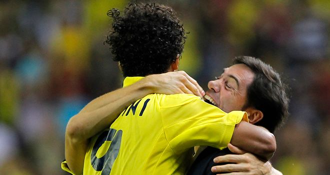 Giovani Dos Santos celebrates after scoring for Villarreal