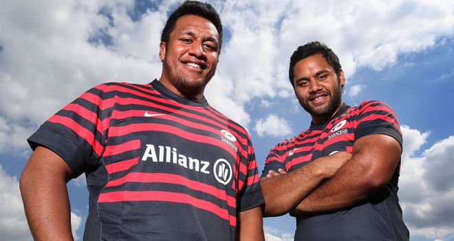 The Vunipola brothers in Saracens colours