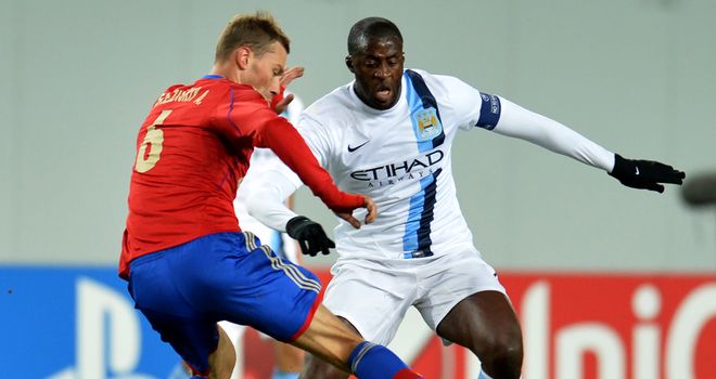 Yaya Toure: Manchester City midfielder in action against CSKA Moscow