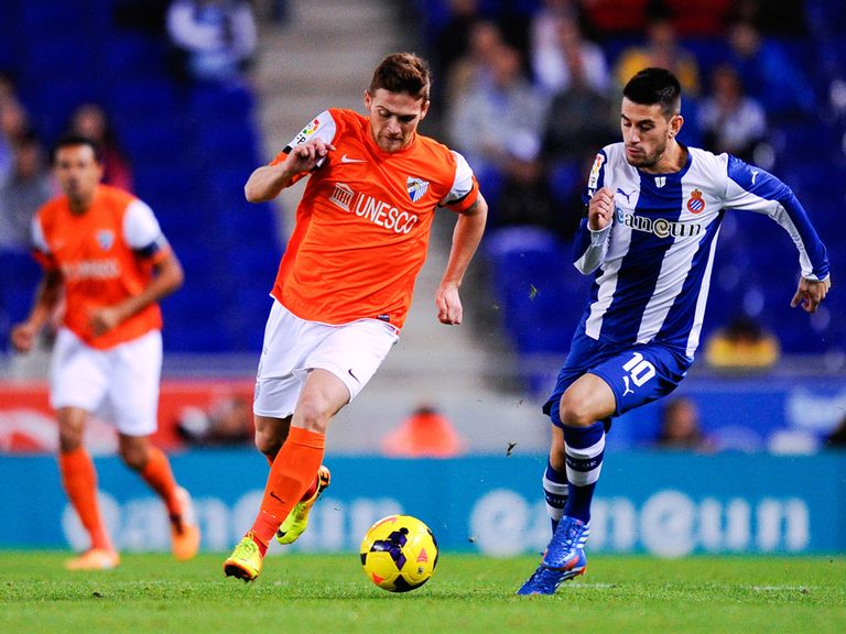 Sergi Darder (l): Got the winning goal late on for Malaga