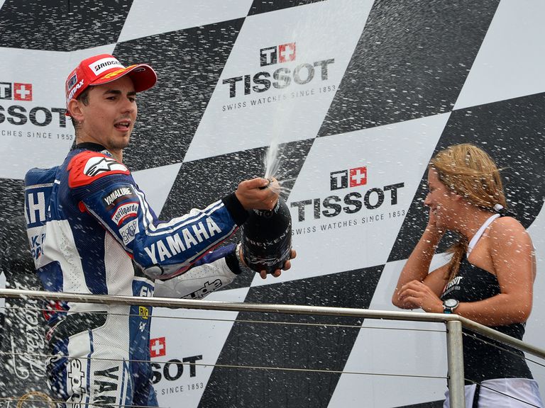 Jorge Lorenzo enjoys his win.
