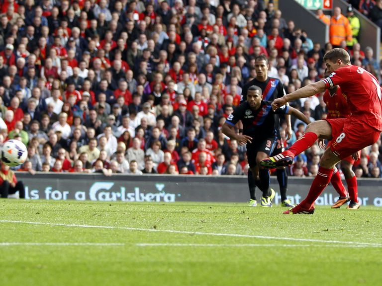 Steven Gerrard scored in Liverpool's 3-1 win over Palace