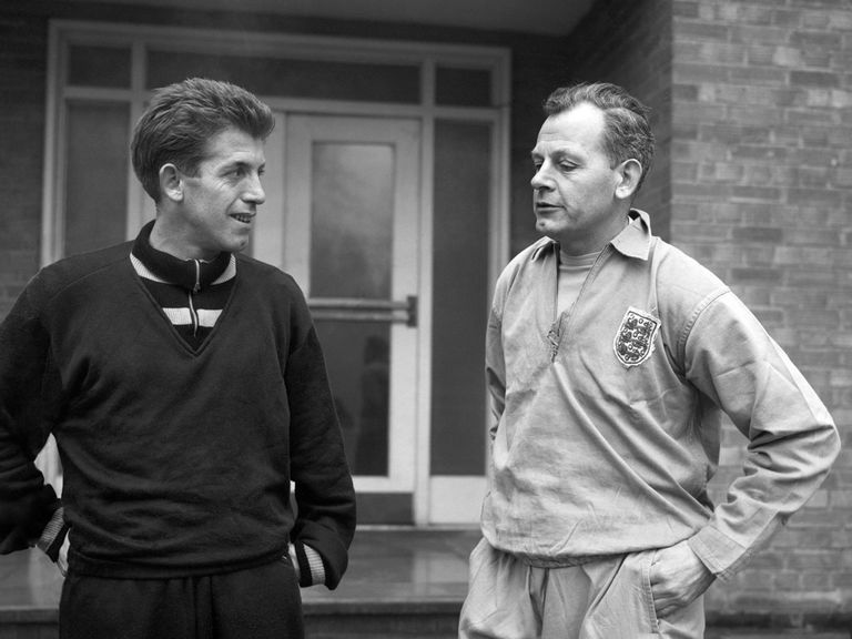 Peter Boradbent (left): Pictured in 1960 with Walter Winterbottom