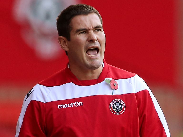 Nigel Clough shouts as Sheffield United beat Crewe.