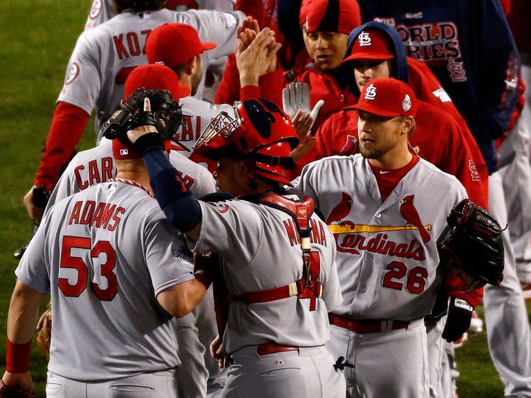 The St Louis Cardinals celebrate their victory in game two