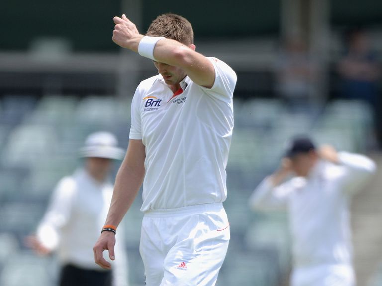 Boyd Rankin feels the heat in Perth