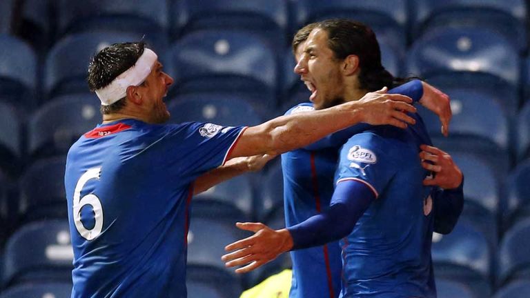 Bilel Mohsni: Celebrates his goal in added time
