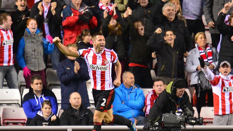 Phil Bardsley: Celebrates scoring Sunderland's opener