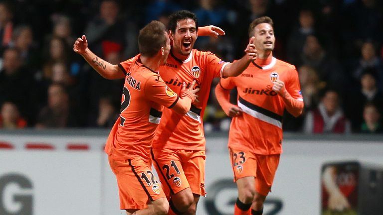 Dani Parejo: Celebrates goal for Valencia