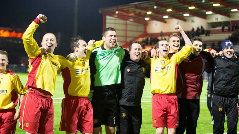 Albion players celebrate sensational cup victory over Motherwell