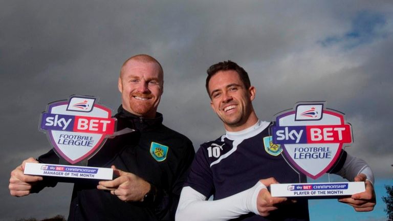 Sean Dyche and Danny Ings: Burnley pair show off their awards