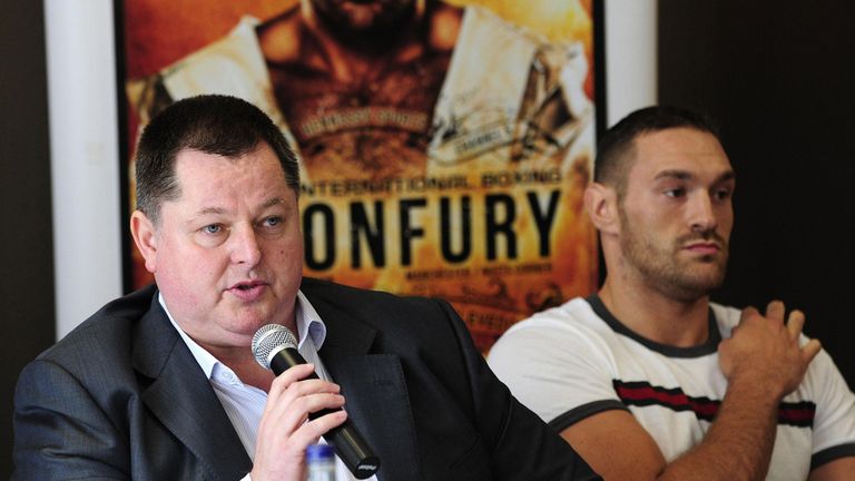 Promoter Mick Hennessy and undefated heavyweight Tyson Fury