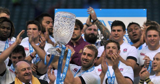 England celebrate following their victory over Australia