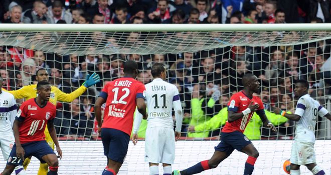 Pape Souare: Celebrates after scoring for Lille