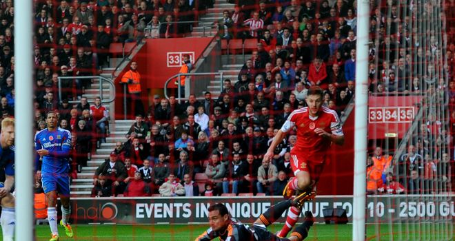 Adam Lallana slotted home Southampton's third just before half-time