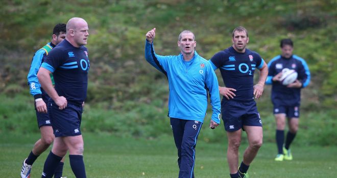 Stuart Lancaster directs training ahead of the New Zealand showdown