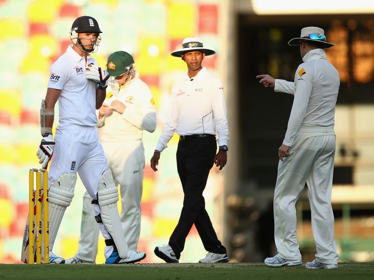 James Anderson and Michael Clarke exchange words in Brisbane
