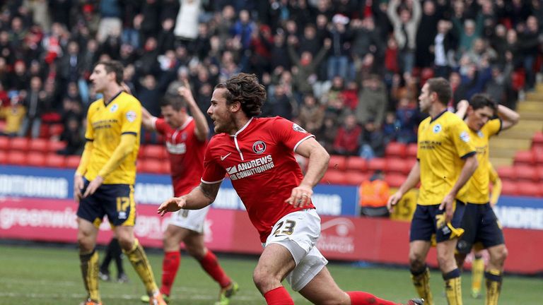 Lawrie Wilson: Celebrates one of his goals for Charlton