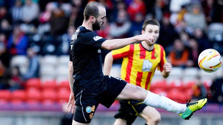 James McFadden: Scores Motherwell's third goal against Partick Thistle