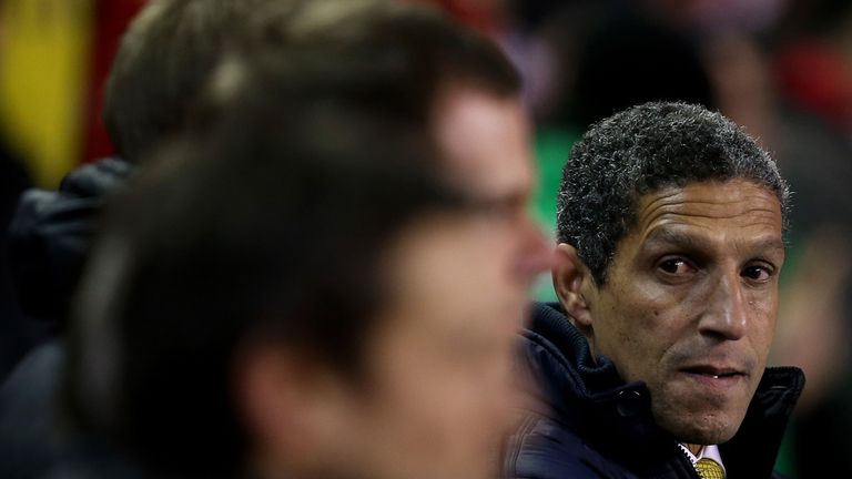 Chris Hughton: Saw his side lose at Anfield