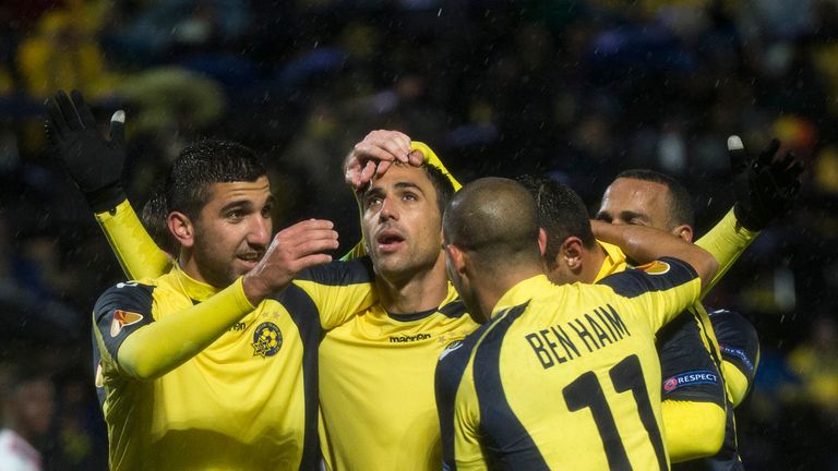Eran Zahavi (c): Celebrates goal for Maccabi