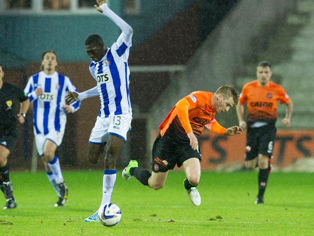Kilmarnock's Gabriel Rueben brings down Stuart Armstrong