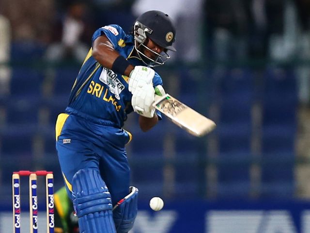 Kusal Janith Perera of Sri Lanka in action