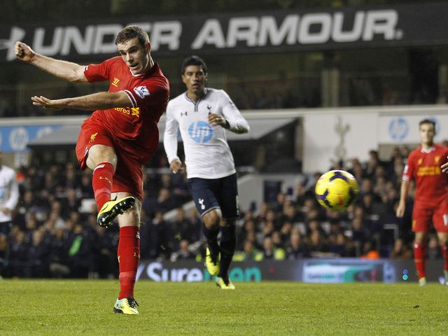 Jordan Henderson scores Liverpool's second goal