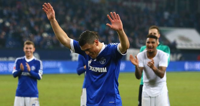 Kyriakos Papadopoulos celebrates for Schalke
