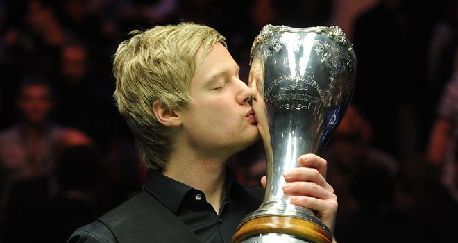 Neil Robertson after completing a famous hat-trick
