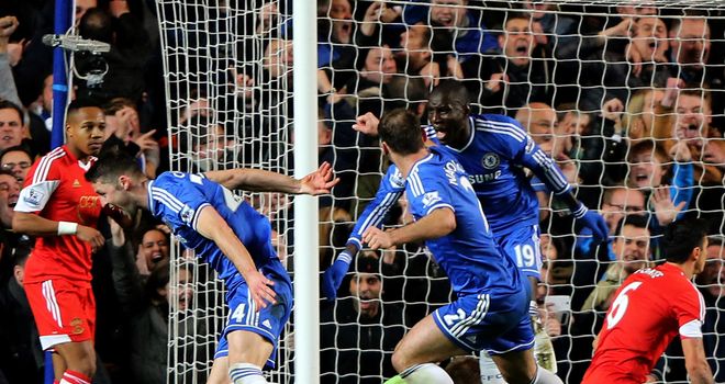 Gary Cahill: Celebrates his equaliser