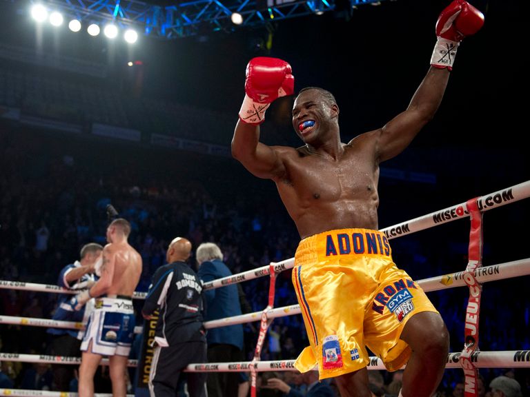 Adonis Stevenson celebrates his victory