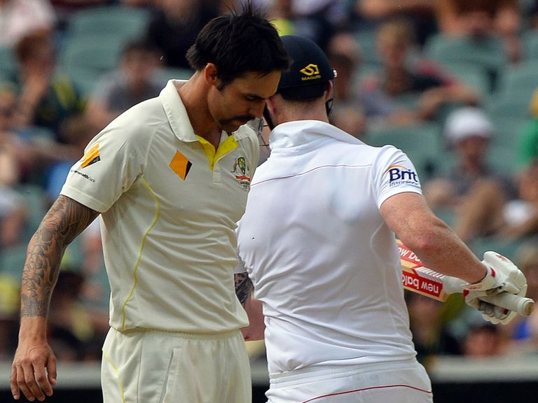 Johnson and Stokes clash on day four at the Adelaide Oval
