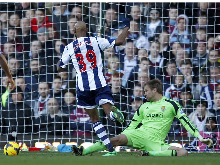 Nicolas Anelka scores against West Ham