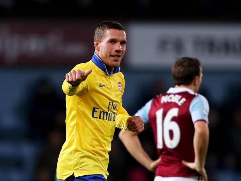 Lukas Podolski: Returned with a goal against West Ham