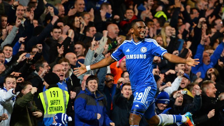 Samuel Eto'o: Netted his first hat-trick in English football to help Chelsea past Manchester United