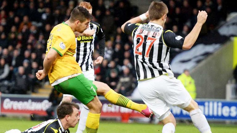 Charlie Mulgrew: Breaks the deadlock for Celtic at St Mirren