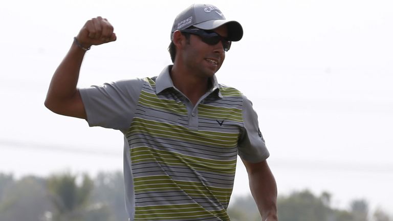 Pablo Larrazabal celebrates the biggest victory of his career