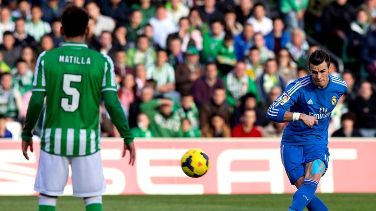 Gareth Bale nets with a free-kick