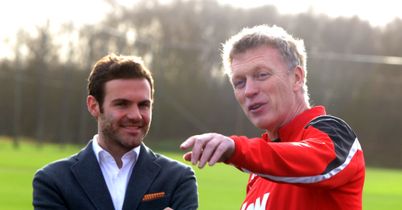 David Moyes welcomes Juan Mata ahead of his Manchester United medical