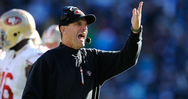 Head coach Jim Harbaugh of the San Francisco 49ers