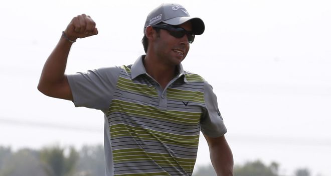 Pablo Larrazabal celebrates the biggest victory of his career