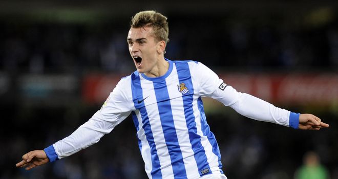 Antoine Griezmann celebrates his goal.
