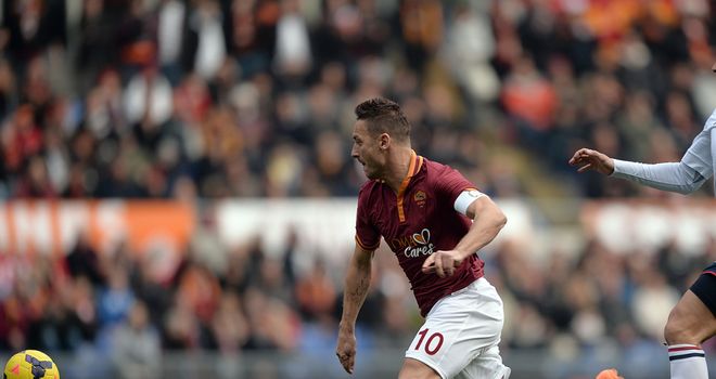 Roma forward Francesco Totti in action