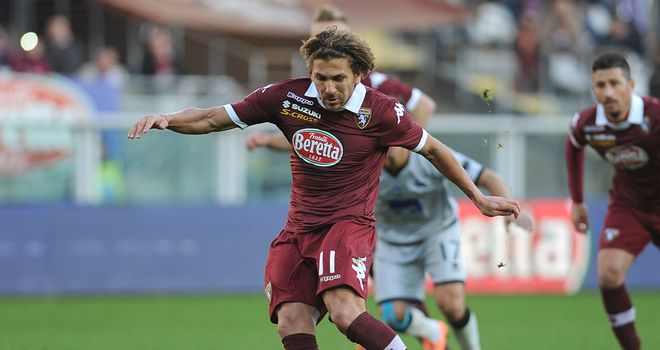 Alessio Cerci scores from the penalty spot